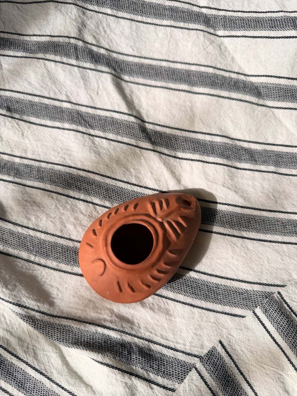 Handmade Biblical Style Herodian Clay Oil Lamp Replica